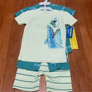 NWT Carter’s Shark 4-Piece Pajama Set 24 Months Short Sleeve Cotton PJs Ocean